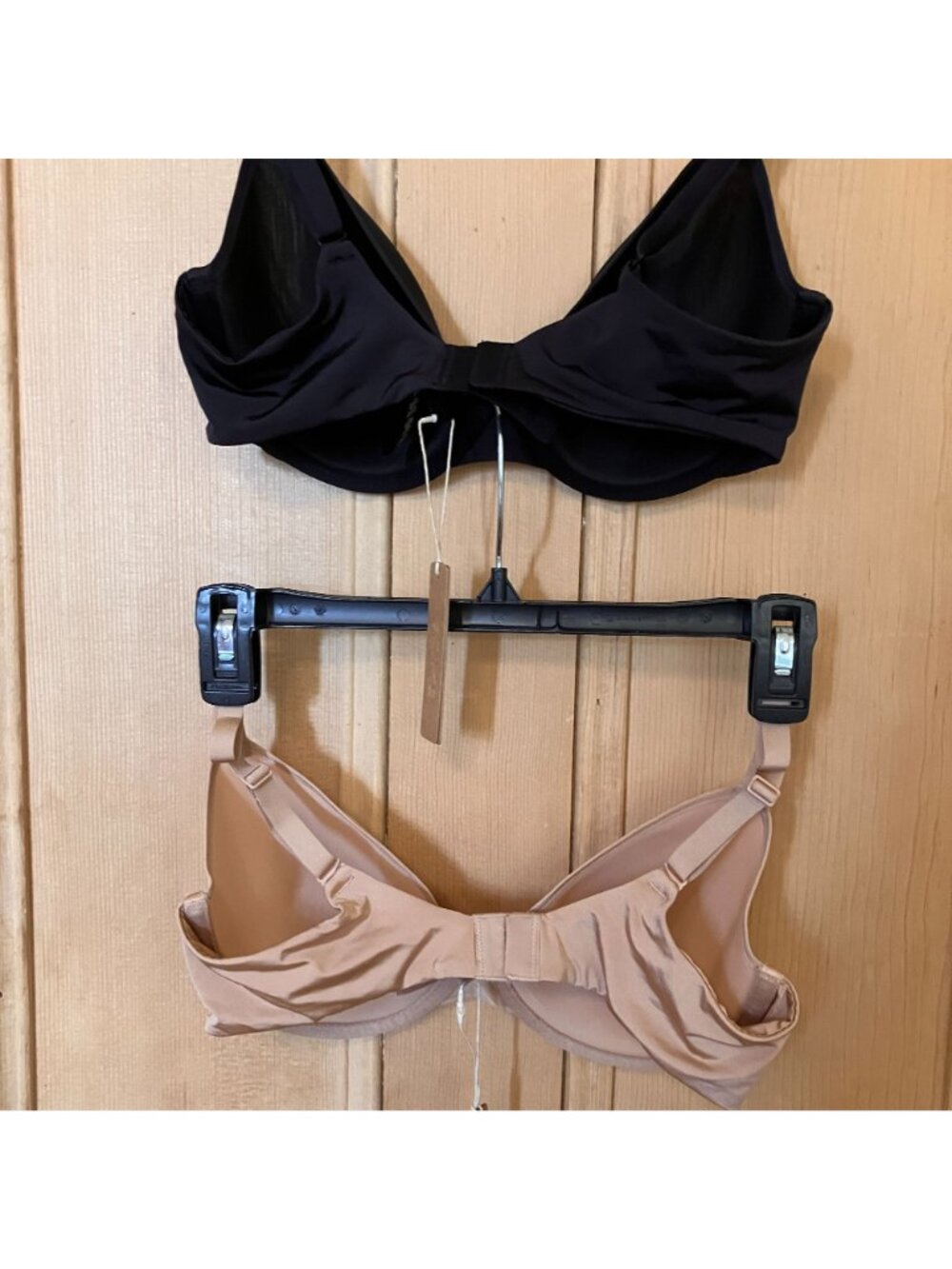 Skims Womens SET OF TWO (2) Fits Everybody Onyx Clay Bra 36C Black Beige SP NWT - Picture 7 of 12